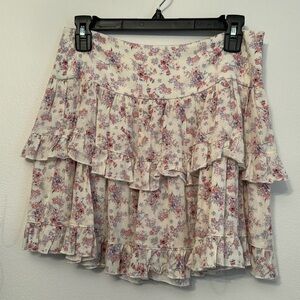 NWT C & V Small flower flowy mini skirt ruffles